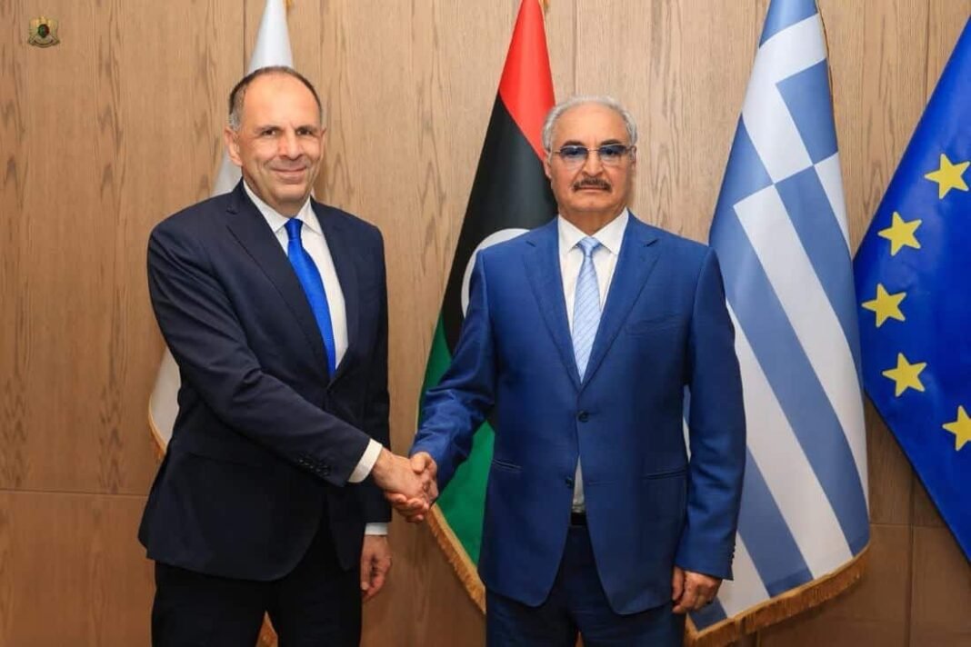greek-fm-holds-talks-with-eastern-libya’s-haftar-on-migration,-maritime-issues
