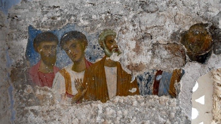 intact-byzantine-frescoes-found-in-church-of-saint-nicholas,-albania