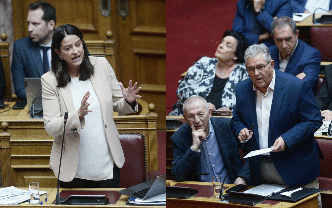 Βουλή:-Ένταση-Κεραμέως-με-Κουτσούμπα-για-το-εργασιακό-νομοσχέδιο-–-«Πώς-σας-την-έφεραν-έτσι-οι-συνεργάτες-σας;»-–-«Τα-περισσότερα-ήταν-το-γνωστό-μαγνητοφωνάκι»