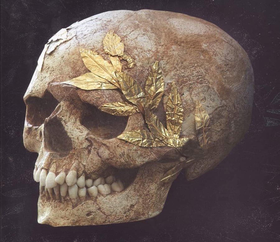 gold-wreath-still-adorns-2,500-year-old-skull-in-crete,-greece
