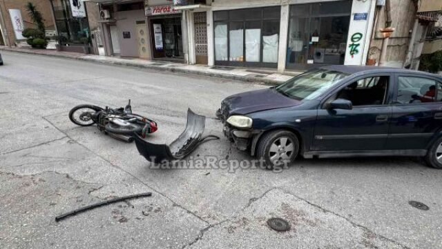 Τροχαίο-με-μηχανάκι-στη-Λαμία-–-Στο-νοσοκομείο-ο-δικυκλιστής