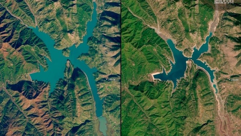 Mornos Decline: Satellite Images Show Athens’ Critical Water Loss