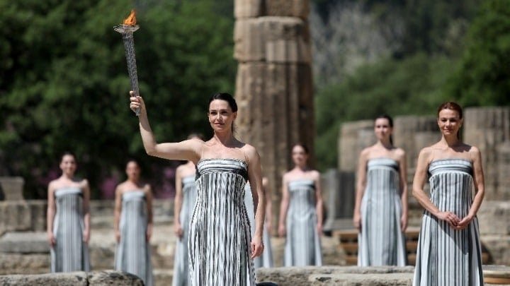 Olympic Flame Lighting Ceremony Moved Indoors Due to Weather