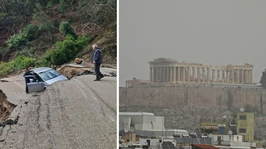 Εικόνες καταστροφής αφήνει η κακοκαιρία από την Ήπειρο μέχρι τα νησιά: Απόκοσμο σκηνικό από αφρικανική σκόνη και θυελλώδεις άνεμους, βίντεο και φωτογραφίες