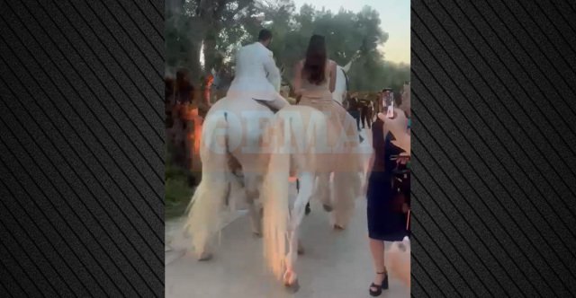 Ο-γιος-των-Χούρι-παντρεύτηκε-στην-Αθήνα:-Η-είσοδος-με-άλογα-και-η-εμφάνιση-της-Άννας-Βίσση,-δείτε-βίντεο-και-φωτογραφίες