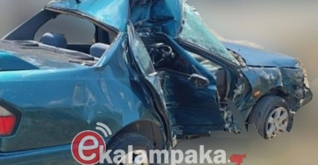Νεκρός-22χρονος-σε-τροχαίο-στην-Καλαμπάκα,-νοσηλεύεται-στη-ΜΕΘ-ο-23χρονος-οδηγός-του-αυτοκινήτου