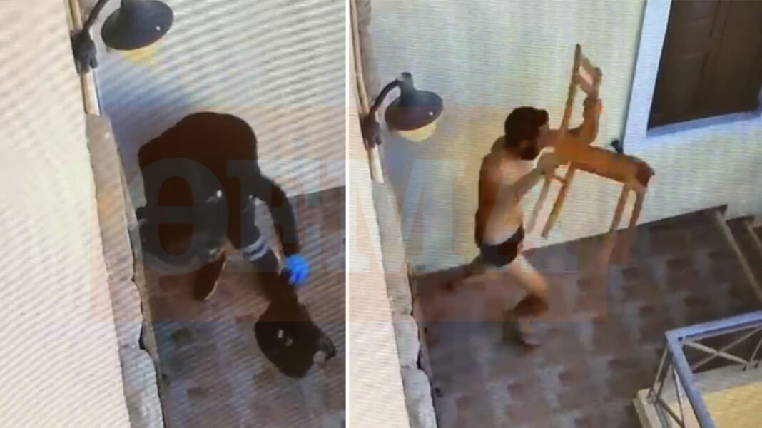 Βίντεο-ντοκουμέντο-από-τη-Σύρο:-Η-41χρονη-εισβάλλει-μεταμφιεσμένη-στο-σπίτι-του-ζευγαριού,-την-καταδιώκει-ο-άνδρας-και-της-πετάει-καρέκλα