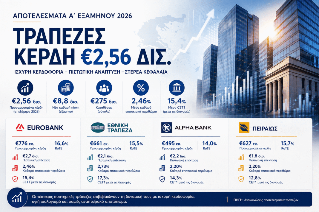 Τράπεζες:-Κέρδη-e2,56-δισ.-στο-εξάμηνο-–-Ποια-κερδίζει-σε-αποδοτικότητα,-κεφάλαια,-δάνεια-και-ρίσκο