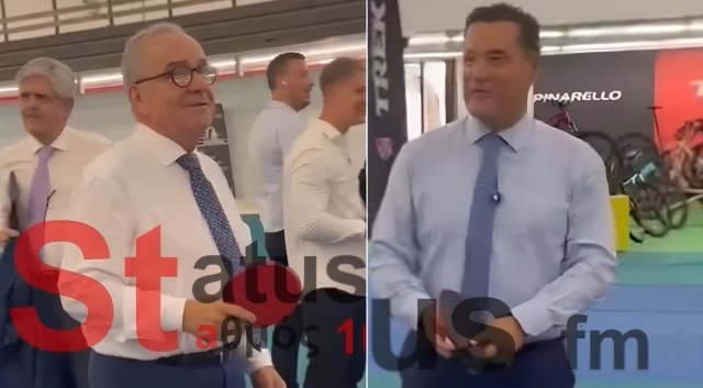 «Για-δώσ’-του-ρακέτα»:-Γεωργιάδης-και-Παπαθανάσης-έπαιξαν-αγώνα-πινγκ-πονγκ-σε-περίπτερο-ΔΕΘ,-δείτε-βίντεο